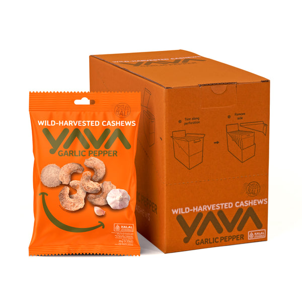 YAVA - Garlic Pepper Cashews 35g x 10