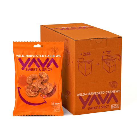 YAVA - Sweet & Spicy Cashews 35g x 10